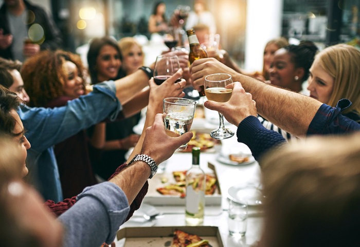 Group Toast At Restaurant